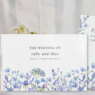 Periwinkle Wildflower Elegant Floral Wedding Guest Book