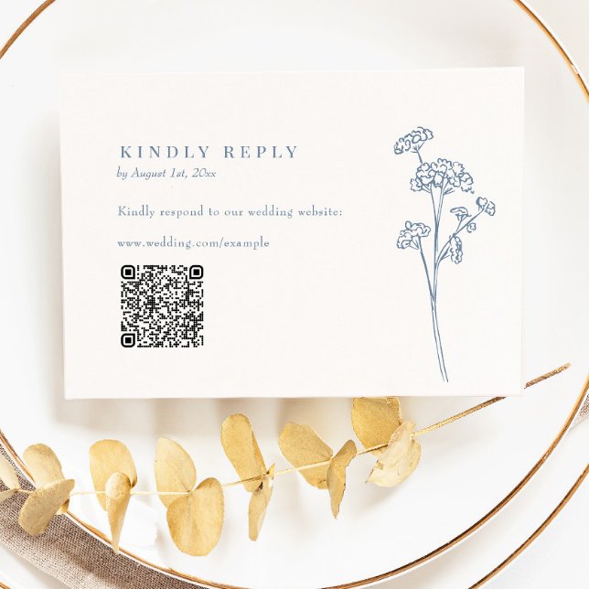 Periwinkle Wildflower QR Code Wedding RSVP (Creator Uploaded)