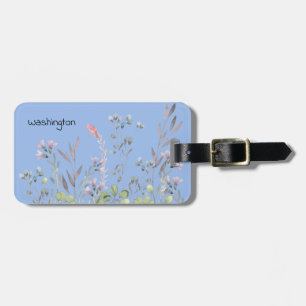 Periwinkle Wildflowers Personalized Luggage Tag