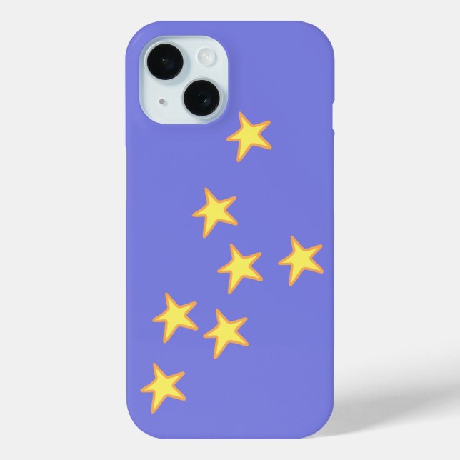 Periwinkle with Yellow Stars Case-Mate iPhone Case (Back)