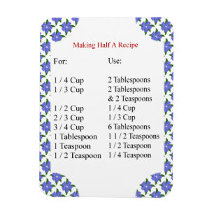 Periwinkles Baking Conversion Chart Photo Magnet