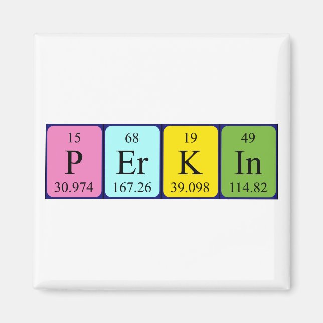 Perkin periodic table name magnet (Front)