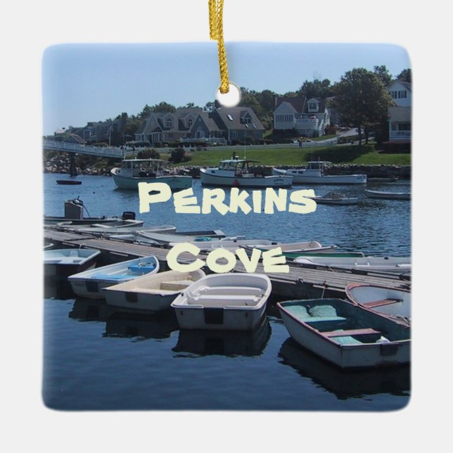 Perkins Cove In Ogunquit, Maine Ceramic Ornament (Front)