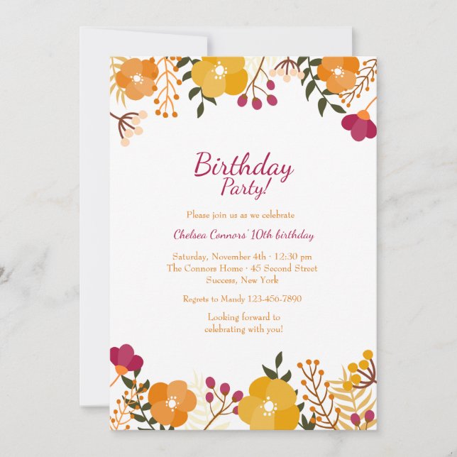 Perky Borders Invitation (Front)