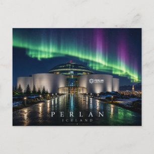 Perlan Dome Reykjavík Skyline Iceland Aurora Postcard