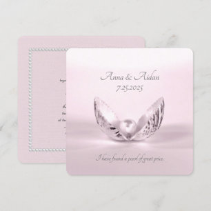 perle rose unique en coquille invitation de mariag