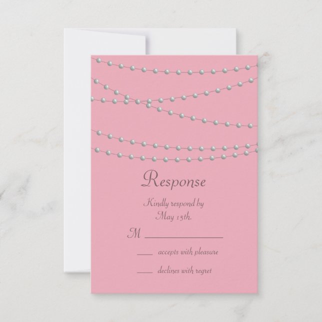 Perles Dainty sur RSVP rose (Devant)