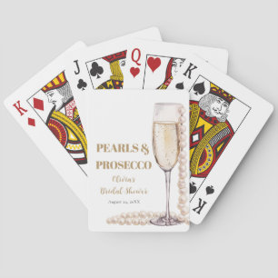 Perles dorées et Prosecco Cartes à jouer classique
