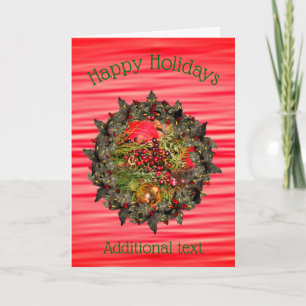 Perles d'ornement Holly Berry Wreath Carte de Noël