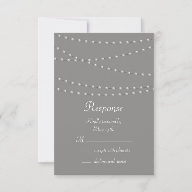 Perles élégantes sur Grey RSVP (Devant)