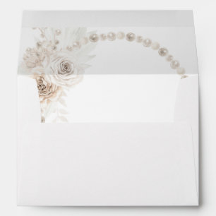 Perles & Enveloppe florale blanche