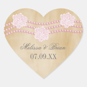 Perles et fleurs Stickers de mariage