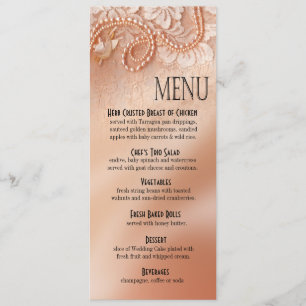 Perles et pêche parfaite du menu   de dîner de