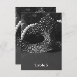 Perles Mascarade en noir et blanc Numéro de table