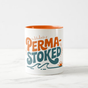 Perma-Stoked Waves Two-Tone Coffee Mug