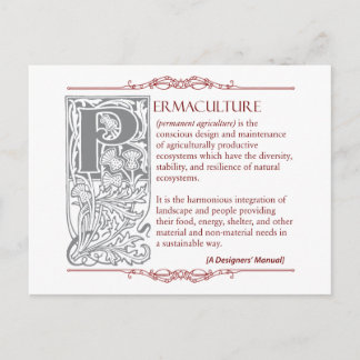 Permaculture - A Definition (1) Red & Grey Postcard
