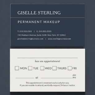 Permanent Makeup Office Appointment Reminder Card