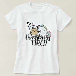 Permanently Tired Cute Cat T-Shirt