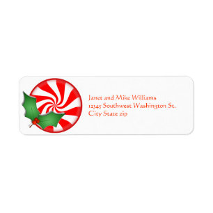 Permenthe ronde bonbon Holly Sprig Personnalisé