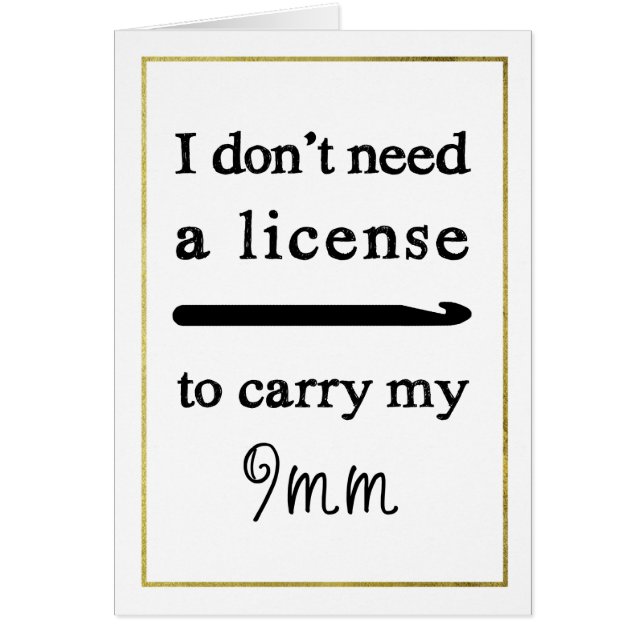 Permis Crochet Hook Faux Gold Border Crafts (Devant)