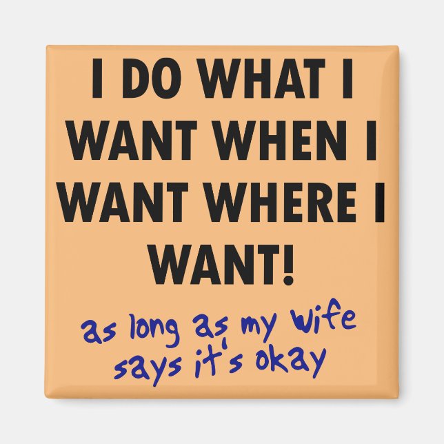 Permission de la femme amusant Fridge Magnet dit (Devant)