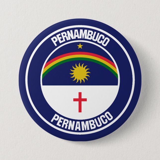 Pernambuco Round Emblem 3 Inch Round Button (Front)