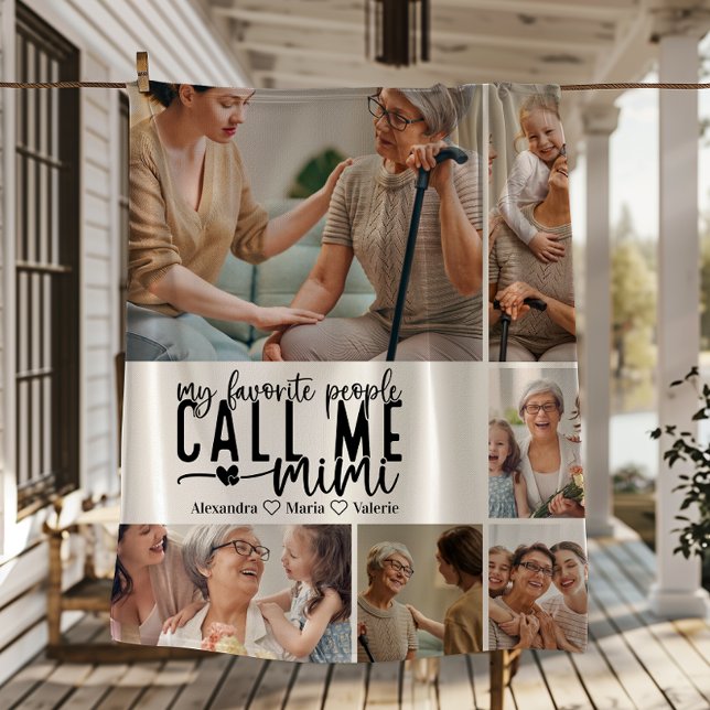 Peronalized 6 Photo Mimi Gift Fleece Blanket (Creator Uploaded)