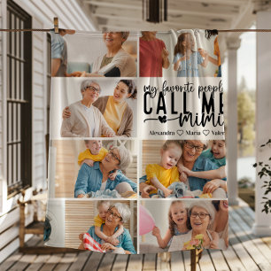 Peronalized 7 Photo Mimi Gift Fleece Blanket