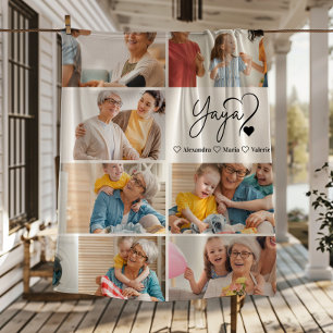 Peronalized 7 Photo Yaya Minimalist Line Art Fleece Blanket