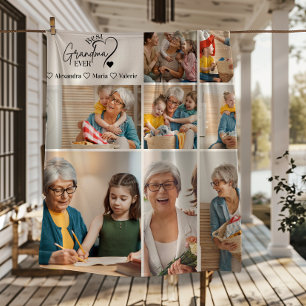 Peronalized 8 Photo Best Grandma Ever Minimalist Fleece Blanket