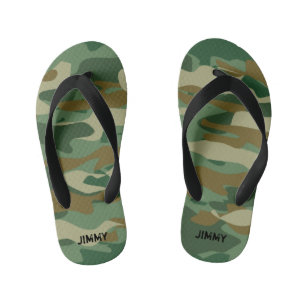 Peronalized army camo kids Flip Flops for children