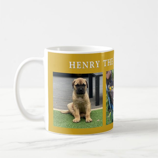 Peronalized best Dog Ever Puppy Photo Collage  Coffee Mug (Left)