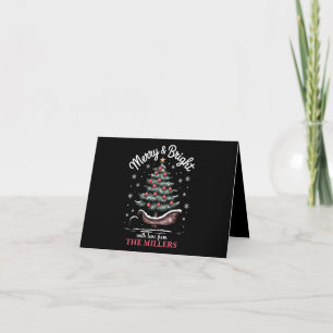 Peronalized Christmas Sleigh Tree Merry & Bright Card