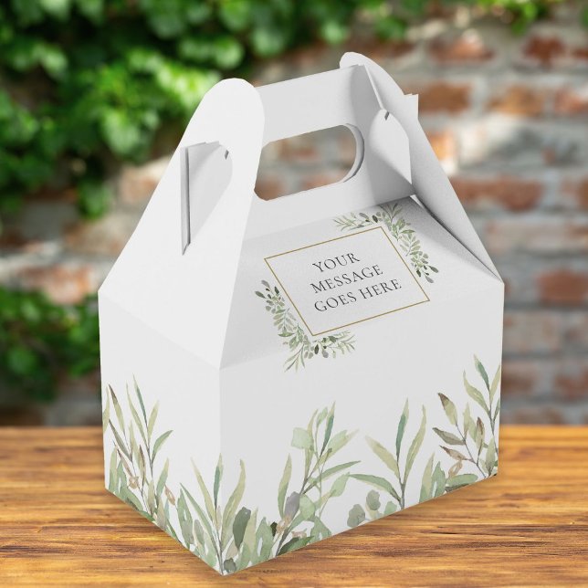 Peronalized Elegant Gold Greenery Favour Box (Creator Uploaded)