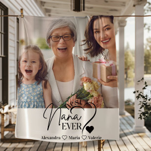 Peronalized Photo Best Nana Ever Minimalist  Fleece Blanket