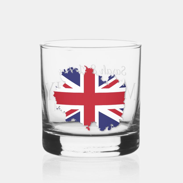 Peronalized travel wedding Drinkware Set Whiskey Glass (Front)