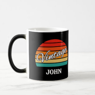 Peronalized Vintage Retro Colour Morphing Dad Gift Magic Mug