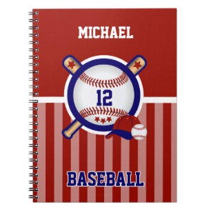 Perosnalize Baseball ⚾ - Red, White and Blue Note Notebook