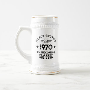 Perosnalized vintage 55th birthday party beer stein
