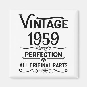 Perosnalized vintage 65th birthday gifts black magnet