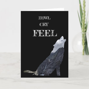 Perosnalized, Wolf Howling Card