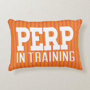 Perp in training White Gfx Stripes Accent Pillow