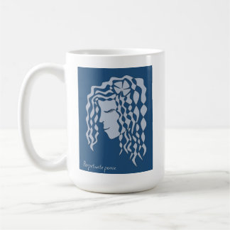 Perpeteful Woman Blue Turquoise Line Art Mug