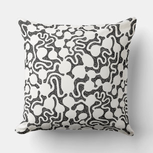 Perpetual Ant Farm - Black and White Throw Pillow