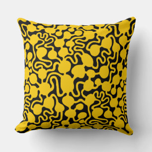 Perpetual Ant Farm v2 - Amber on Black Throw Pillow