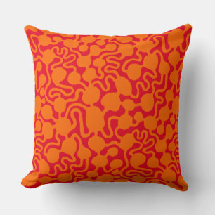 Perpetual Ant Farm v2 - Orange and Red Throw Pillow