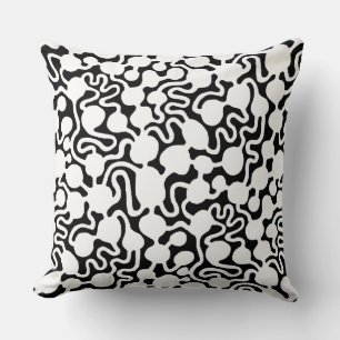 Perpetual Ant Farm v2 - White on Black Throw Pillow