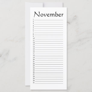 Perpetual Calendar November Job 37:22