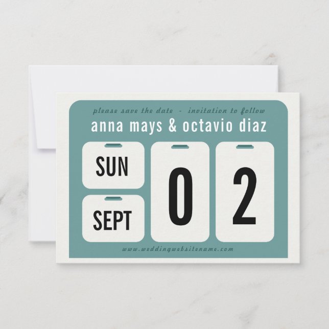 Perpetual Calendar Save The Date Card (Front)