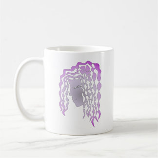 Perpetual Peaceful Woman Purple Grey Line Art Mug